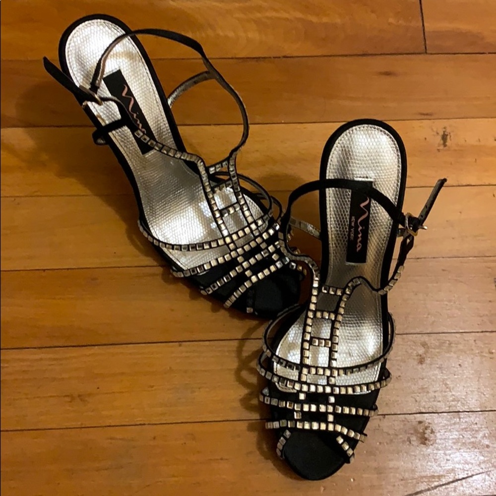 Nina Sparkly Jeweled Heels - worn once, like new